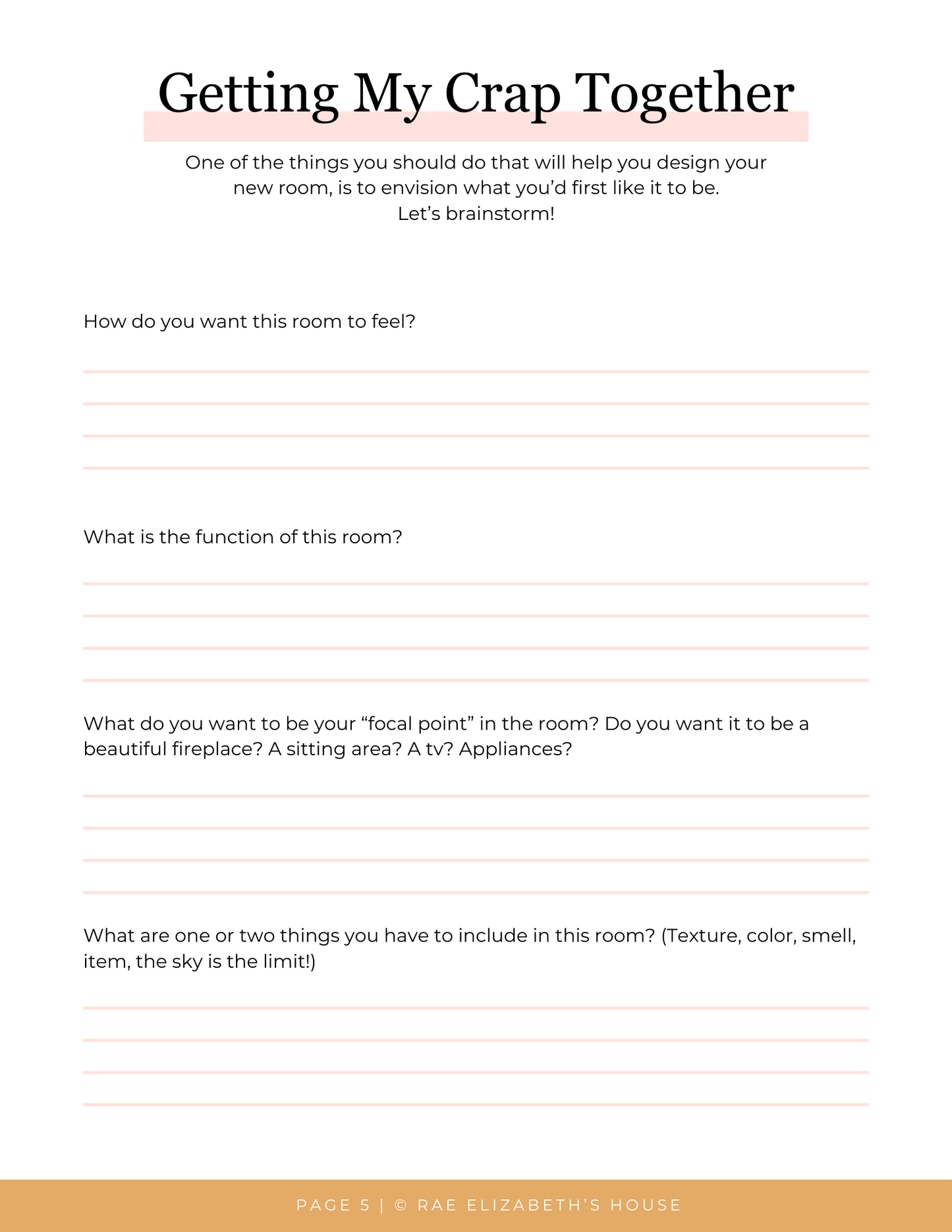 Design Your Room: Easy Steps to a Fabulous Space (workbook only)