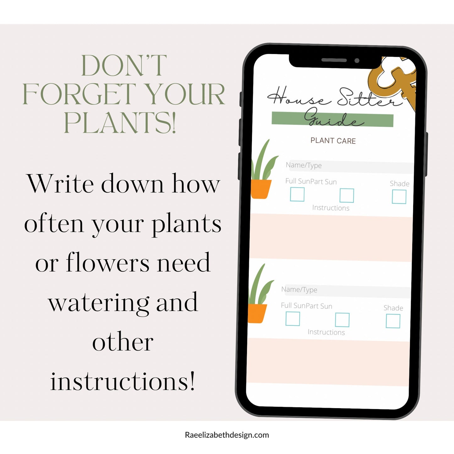 House and Pet Sitter Instructions Kit