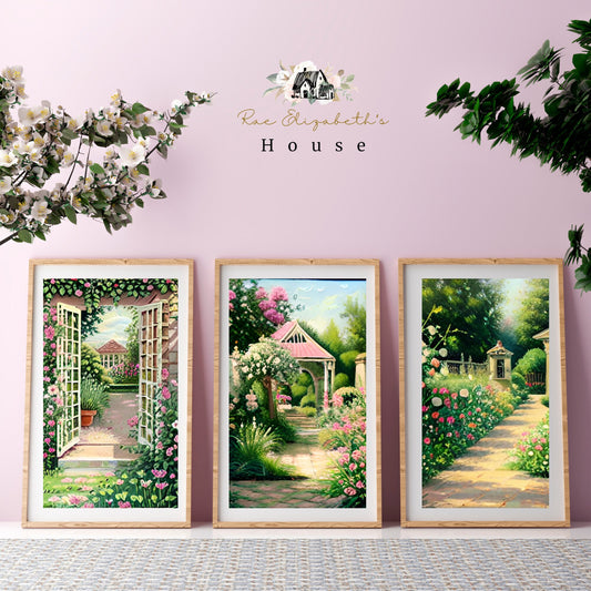 Pink Vintage Garden Printable Art Bundle